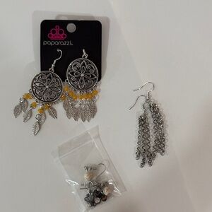 Paparazzi Silver and Yellow Boho Earrings